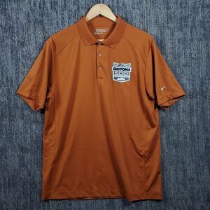 Nike Golf Mens Large 2015 Daytona 500 Racing Collared Polo Shirt Orange